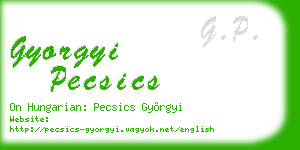 gyorgyi pecsics business card
